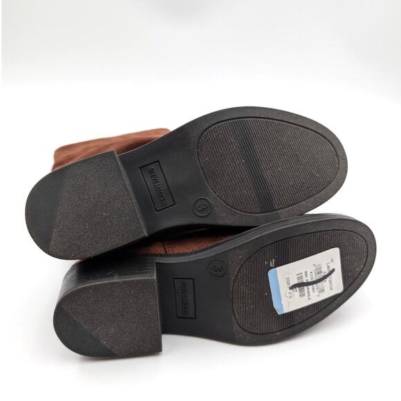 Steve Madden Kids' Jcecee Ruched Slouched Cognac Suede Boot Brown Size US3 EU34 - Picture 8 of 12